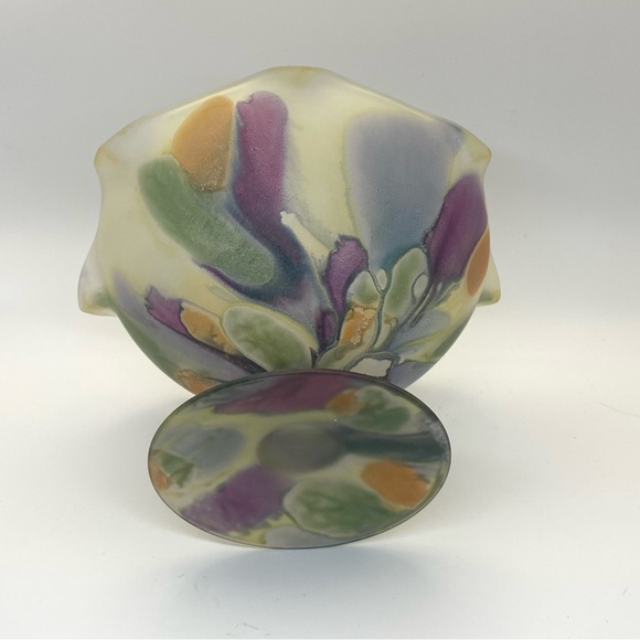 Vintage Rueven Nouveau Art Glass Pedestal Bowl - Picture 4 of 11